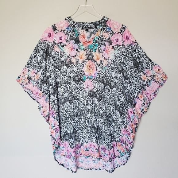 Tolani Collection Womens Boho Oversized Poncho Top 100% Modal - Picture 4 of 7